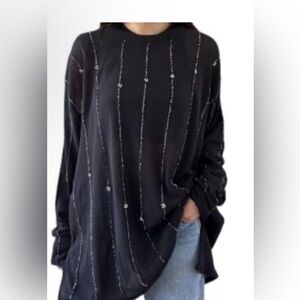 Free People Diamond Night Top Black Size Medium